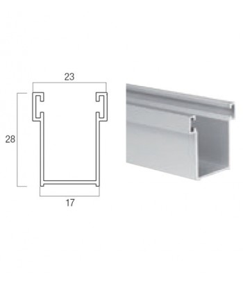 Guida in alluminio mm 28 x...