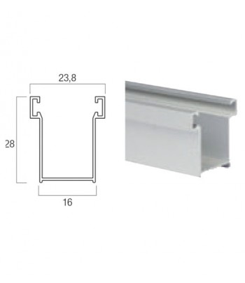 Guida in alluminio mm 28 x...